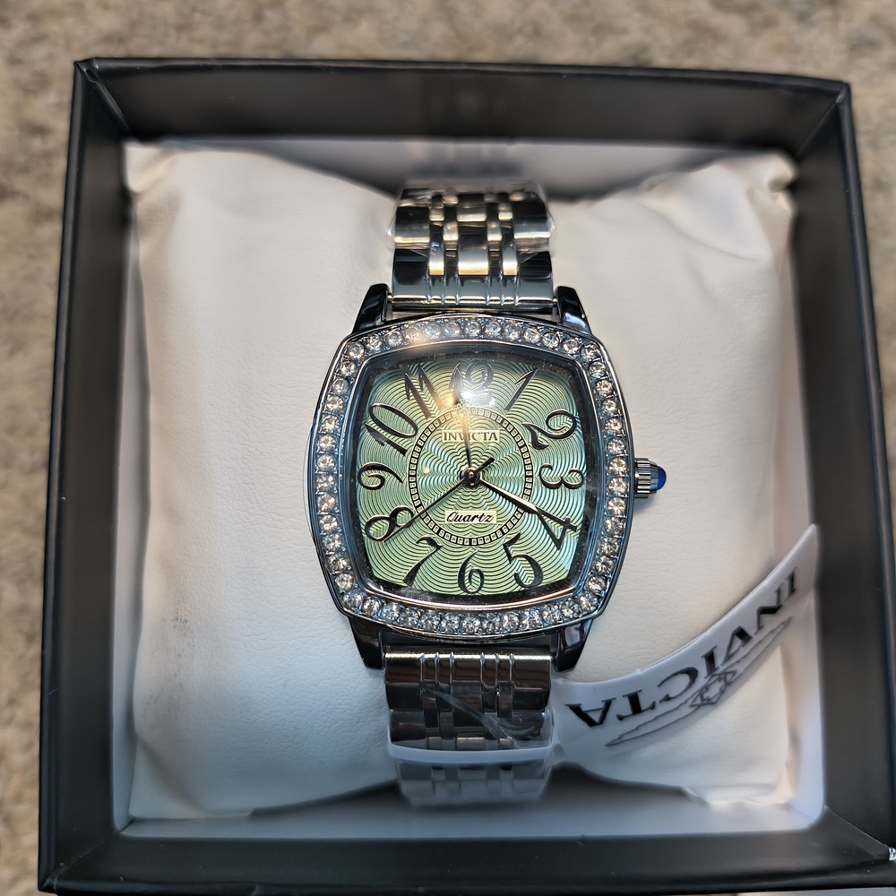 Invicta Women's Silver Watch with Green Dial